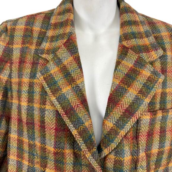 Liz Claiborne Sport Vintage Plaid Herringbone 100% Wool Suit Jacket Blazer sz 6 - Picture 5 of 16